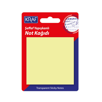 KRAF YAPIŞKANLI NOT KAĞIDI 76x76 50 YP ŞEFFAF SARI 7676TR
