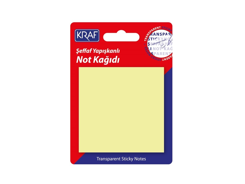 KRAF YAPIŞKANLI NOT KAĞIDI 76x76 50 YP ŞEFFAF SARI 7676TR