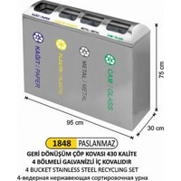 DÖRTLÜ GERİ DÖNÜŞÜM SETİ PASLANMAZ