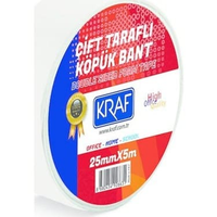 KRAF ÇİFT TARAFLI KÖPÜK BANT 25mm x 5m 5025G