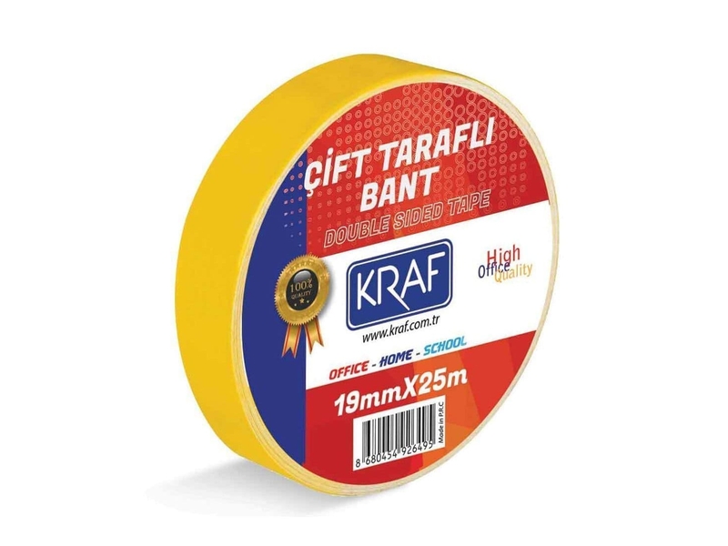 Kraf 2519G Çift Taraflı Bant 19Mmx25M