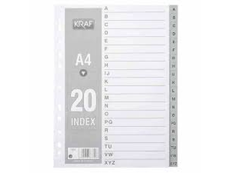 Kraf 1004 Plastik Seperatör A4 A-Z Alfabetik