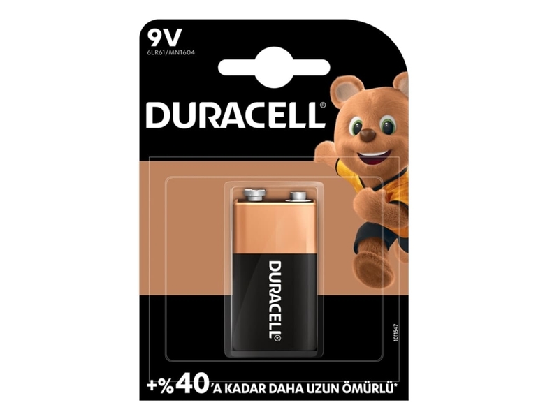 Duracell Alkalin 9 Volt Pil Tekli