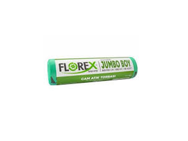 Florex  833 Cam Atık Çöp Poşeti Jumbo Boy 80  x  110 cm 10 Adet  x  10 Rulo Yeşil