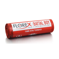 Florex  530 Tıbbi Atık Battal Boy  Çöp Poşet Battal 72 x 95 cm 10 Adet  x  10 Rulo