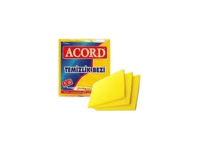Acord Çok Amaçlı Sarı Temizlik Bezi 3Lü