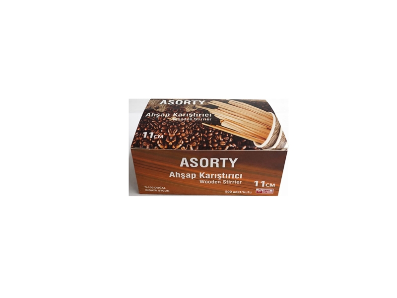 Asorty 2033 Ahşap Karıştırıcı 11cm 500lü Kutu (10.000)