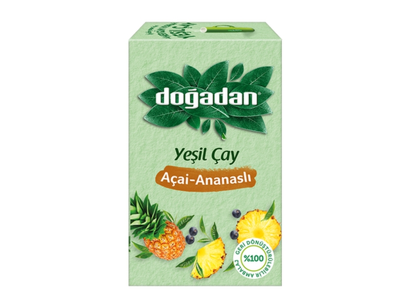Doğadan Yeşilçay Açai Ananas Bitki Çayı 20′li