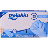 DOLPHİN Pudrasız Mavi Nitril  L Beden