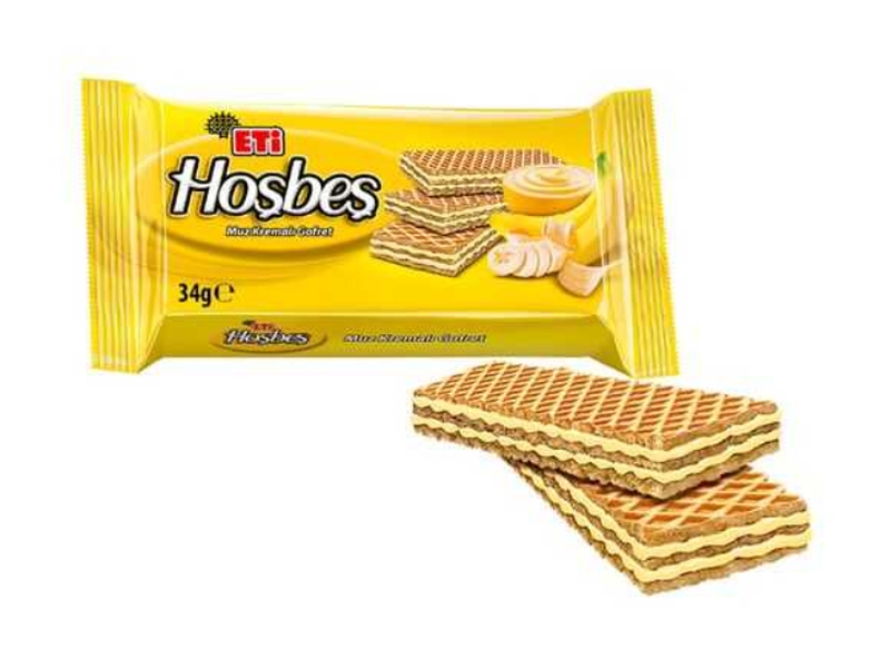 Eti Hoşbeş Muz Kremalı Gofret 34gr 24 lü